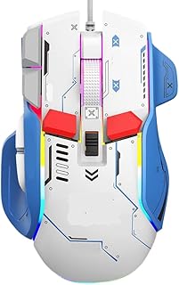 Gaming Mouse Wired 128000DPI ChipA826 RGB Macro-programmable Ergonomic Design Compatible with Computer and Work Devices(Blue Wired)