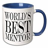 3dRose Worlds Best Mentor Two Tone Mug, 11 oz, Multicolor