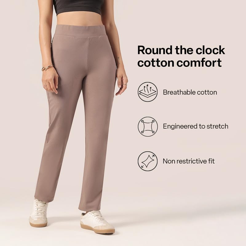 Image of BlissClub Women's Straight Fit Mid Rise Pants