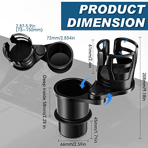 Expansor de copo para carro, multifuncional, suporte de copo de carro duplo, ajustável, preto, adapt