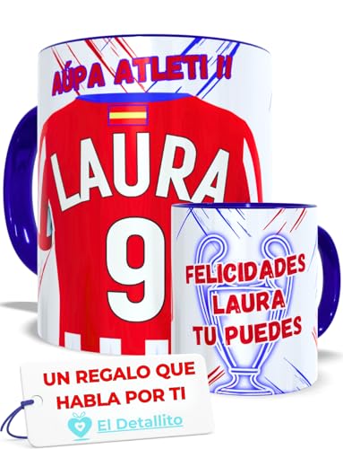 El Detallito & Tú Taza Atlético Personalizada Nombre Número Y Dedicatoria Regalo Futbol Original Niños Cumpleaños Dia Del Padre Madre Tazas Desayuno Personalizadas Equipos Apta Microondas