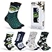 Disney The Mandalorian Socken Herren, 5er Pack Mando Baby Yoda Socken, Star Wars Herren Socken Set (Gris/Verde)