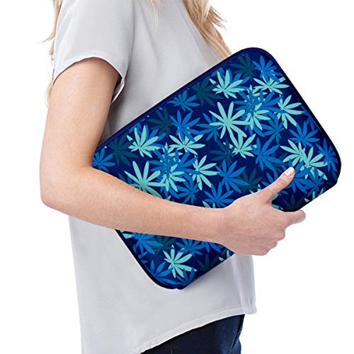 Image of Arvok 13-14 Inch Laptop Sleeve Case /Water-Resistant Neoprene Notebook Computer Pocket Tablet Briefcase Carrying Bag /Pouch Skin Cover for HP /Dell /Lenovo /Asus /Acer, Dark Blue Maple Leaf