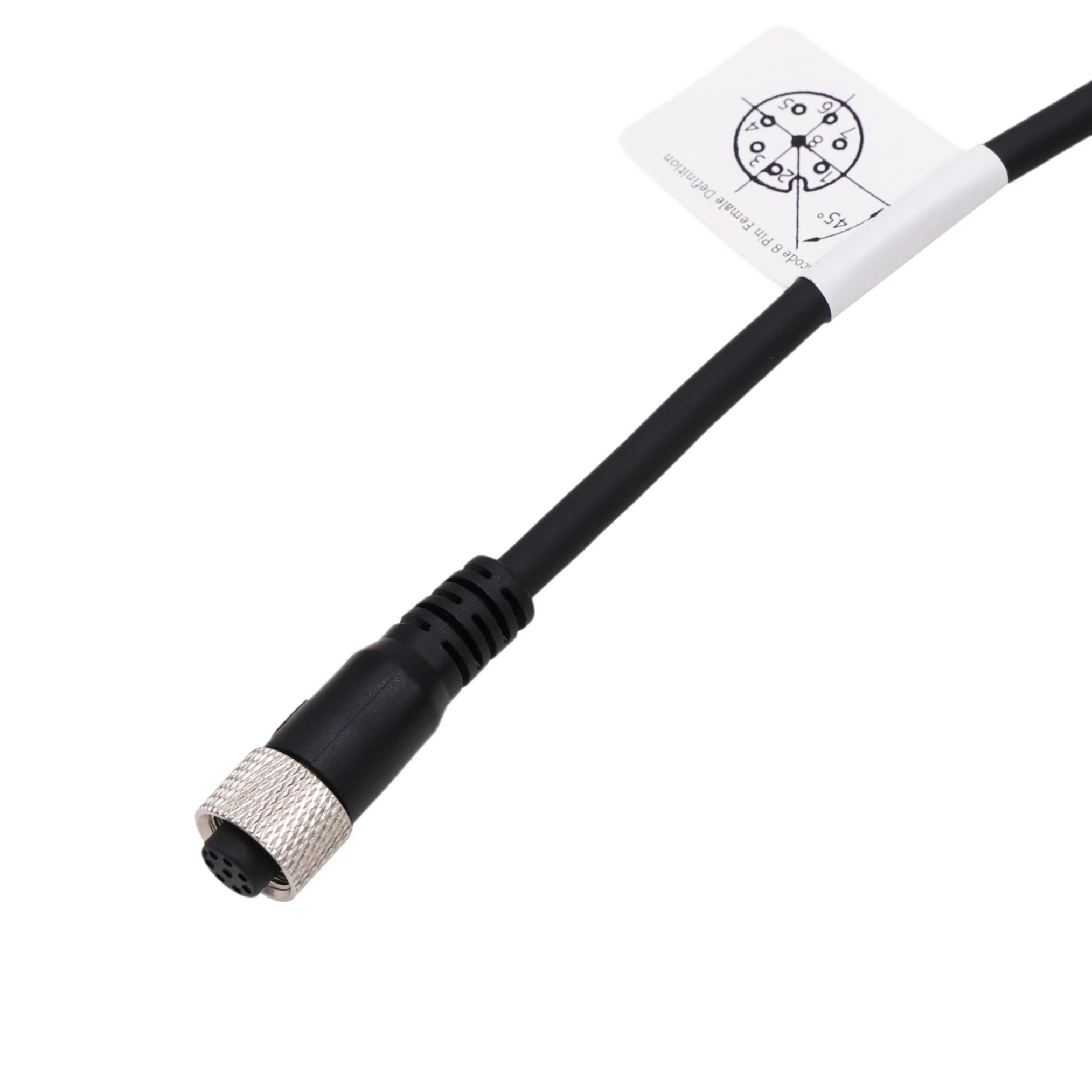 HangTon Câble M12 A codé 8 broches femelle vers câble volant blindé pour actionneur, capteur de signal, commandes industrielles, automatisation