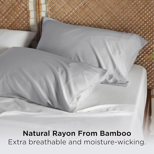 Image of Bedsure Pillow Cases Standard Size Set of 2, 100% Rayon Derived from Bamboo