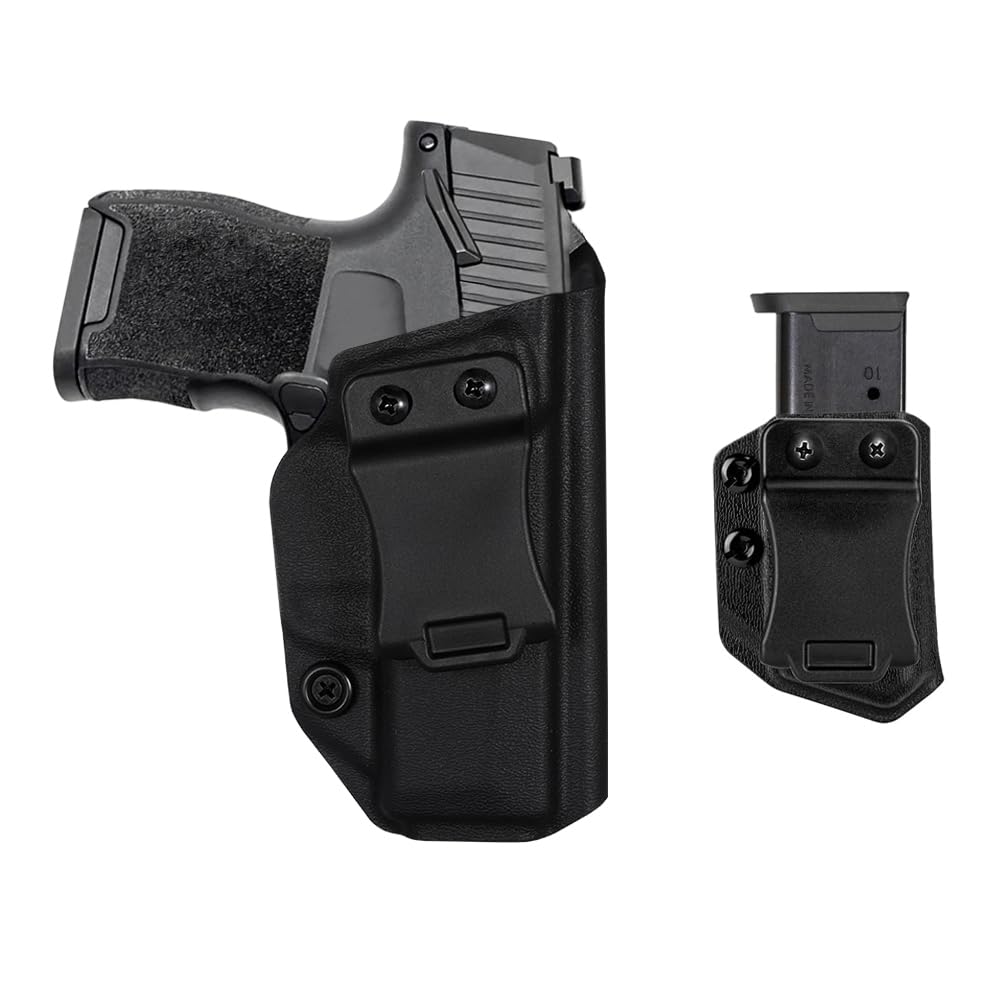 Hoollw Sig P365 IWB Holster Right Hand Fits Sig Sauer P365 / P365 SAS / P365X Pistol Holster & Universal 9mm/.357 Sig/.40 Double Stack Mag Carrier IWB/OWB Magazine Holsters