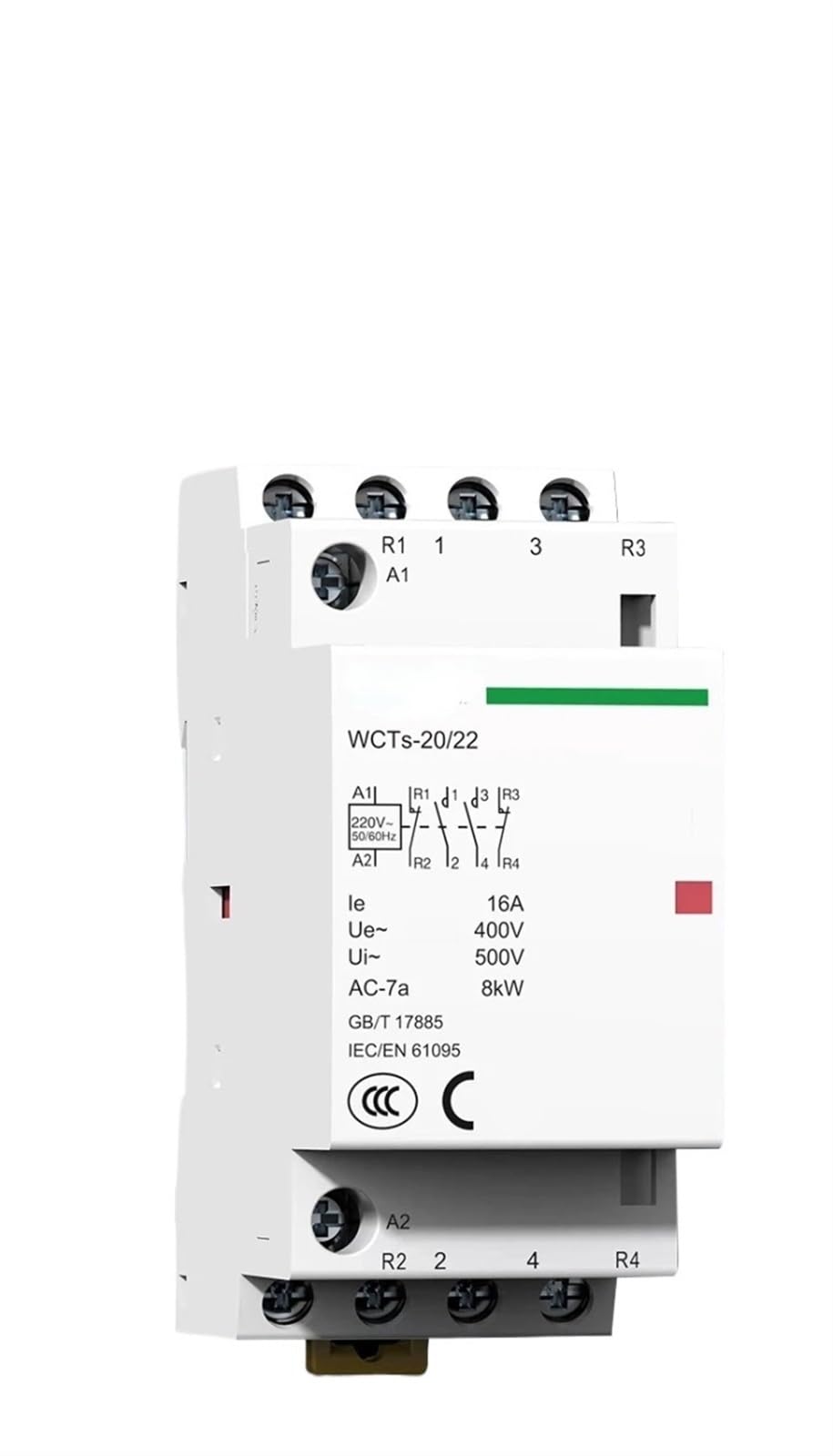 4p 16A 20A 25A 4NO lub 2NO2NC 220V/230V 50/60 Hz Modułowy stycznik AC do użytku domowego na szynie Din Smart Home House Hotel(16A, 2NO2NC)