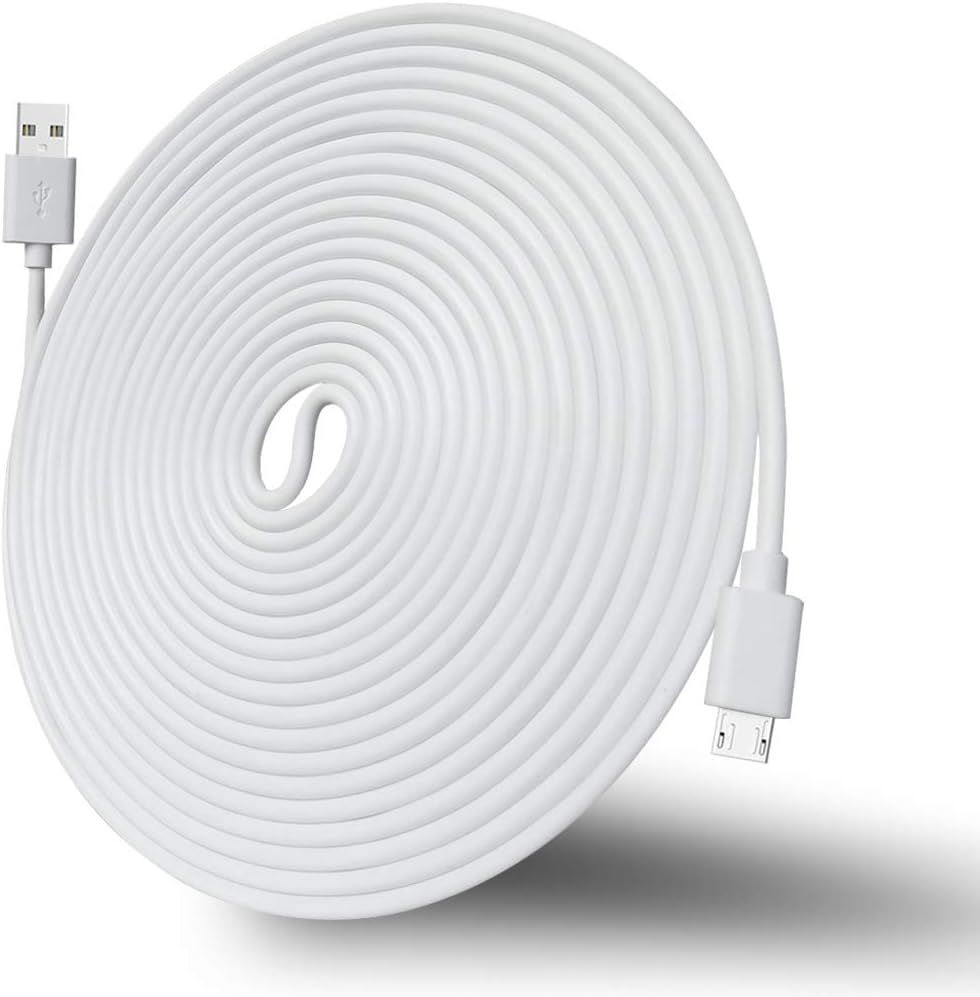 10ft USB Power Extension Cable for Wyze Cam,WyzeCam Pan,YI Camera,NestCam Indoor,Netvue,KasaCam,Furbo Dog,Blink,Cloud Cam,Long USB to Micro USB Charging Charger Cord for Wyze-Cam v3 v2 Security Camera