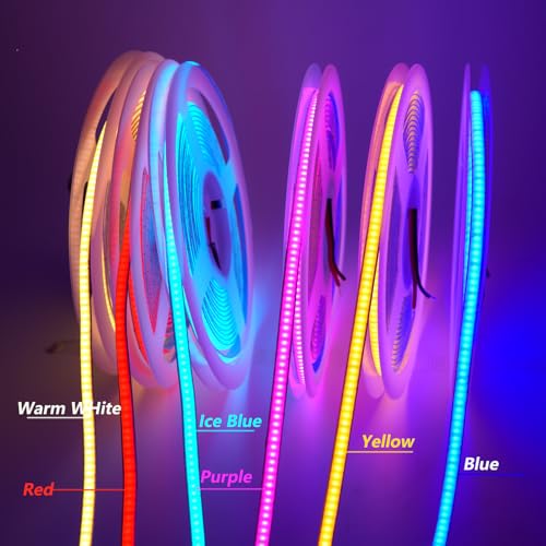 Tira LED COB 5mm 12V 400 LEDs/m 16.4FT Multicolor Flexible miniatura 7
