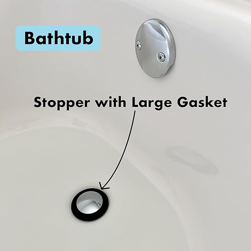 Miniatura 4 de Tapón de bañera de repuesto cromado, tapón de drenaje, tapón de bañera, para desagües de 1.3"-1.7"