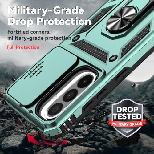 Coque pour Galaxy A36 5G vert antichoc rigide TPU avec anneau support - 5