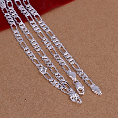 Collana Figaro Uomo In Argento 925, Lunghezza 16-30 Pollici, Spessore 4mm &ndash; Bella E Lucente