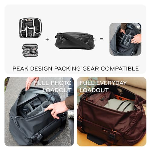 Image of Peak Design Travel Duffel 35L, Eclipse, Weatherproof, Extra-Wide Zip, 4 External Pockets, Fits Packing & Camera Cubes, Ideal Weekend Bag, Versatile Duffel for Travel & Everyday Use