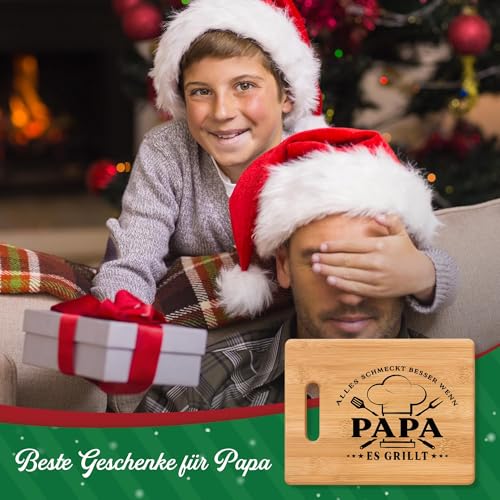 Geschenk für Papa, UV Bedrucktes Bambus Schneidebrett, Vater Papa Geschenk von Tochter Sohn zum Geburtstag Vatertag Weihnachten 2