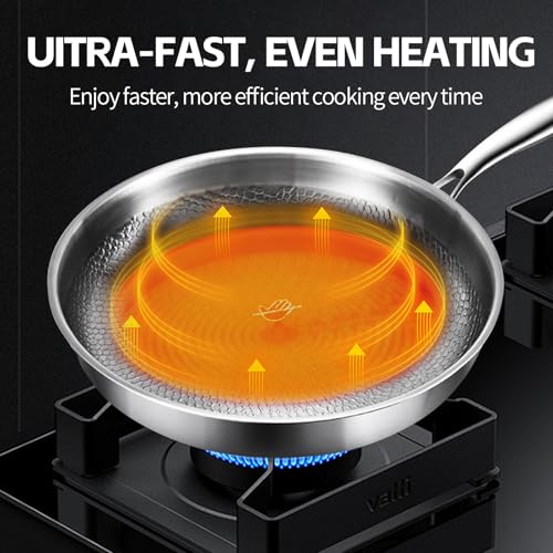 PakaLife Titanium Pan with Hammer & Lid,11.8'' Titanium & Stainless Steel Pro Cookware,Multifunctional Pots and Pans Set,Scratch-Resistant Non Stick Frying Pans for Cooking - Image 8