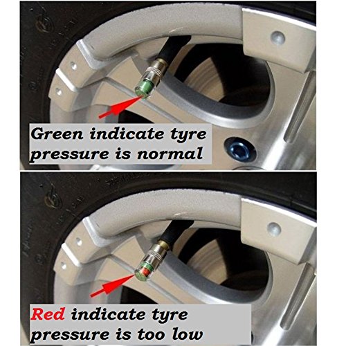 IDS 4pcs Car Tire Pressure Monitor Gauge Valve Stem Caps Sensor Indicator 3 Color Eye Alert