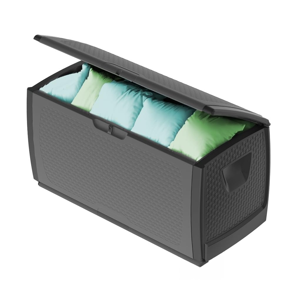 Gartenbox Wetterfest Outdoor Auflagenbox Wasserdicht Garten Box  Gartenauflagen Gartentruhe Kissenbox XXL Aufbewahrungsbox Garten Paketbox  Gartenkiste mit Rollen 430 L: Amazon.de: Garten
