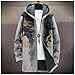 domirica Winter Coats For Men Japanese Art Print Long Sleeve Zipper Big And Tall Cardigan Jackets With Pockets Fleece Lined Drawstring Warm Novelty Fashion Hoodies,L
