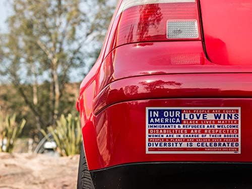 In Our America Black Lives Matter and Love Wins Diversity Car Magnet Magnetic Bumper Sticker 7.75-by-3.75 Inches image 5