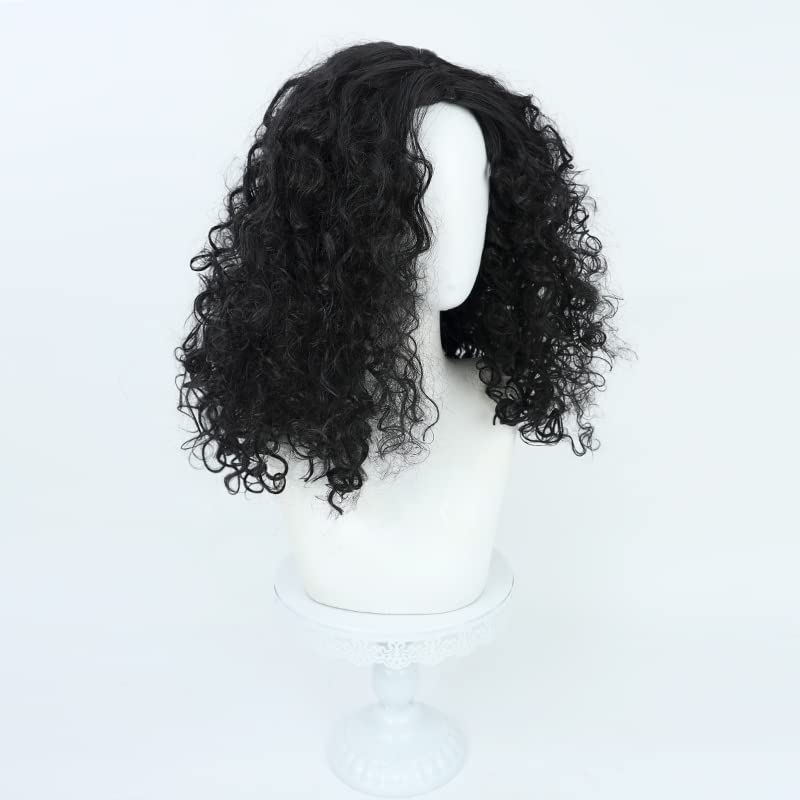 Usopp Wig Sogeking Black Curly Synthetic Hair 48cm Lifelike Party Natural Cosplay Wigs with Bangs (BLK)