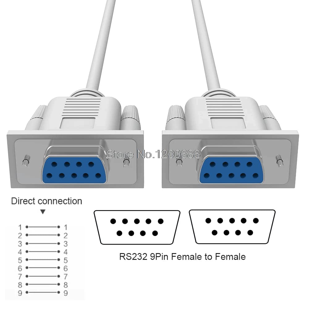 Cablepelado - Cavo seriale RS232 DB9 femmina - DB9 femmina, 1,8 metri, colore grigio