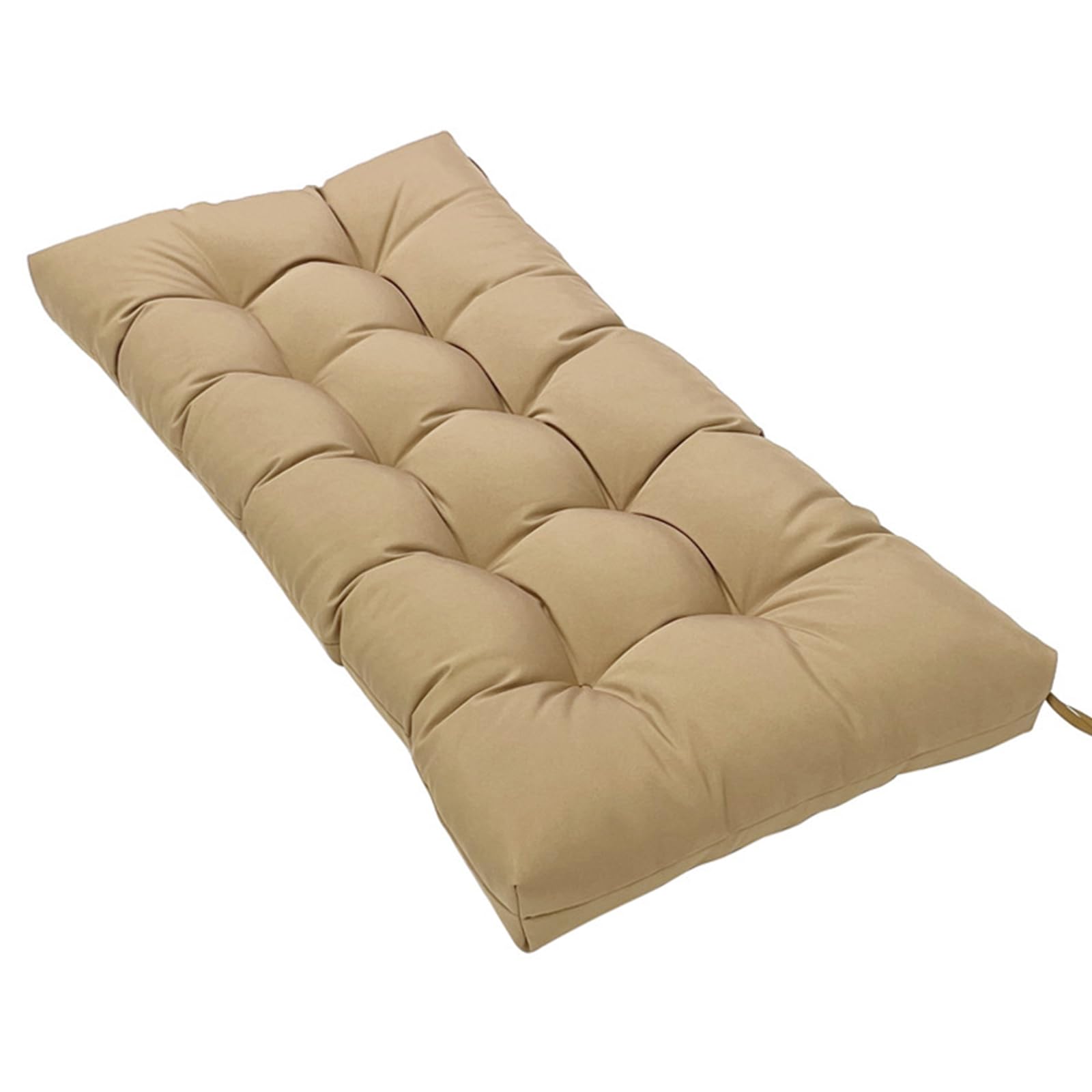ENWIND Water Proof Loveseat Cushion, Non-Slip Bottom for Indoor/Outdoor Furniture, Tufted Bench Cushions for Bench/Window/Piano/Porch/Swing,Khaki,130 * 50