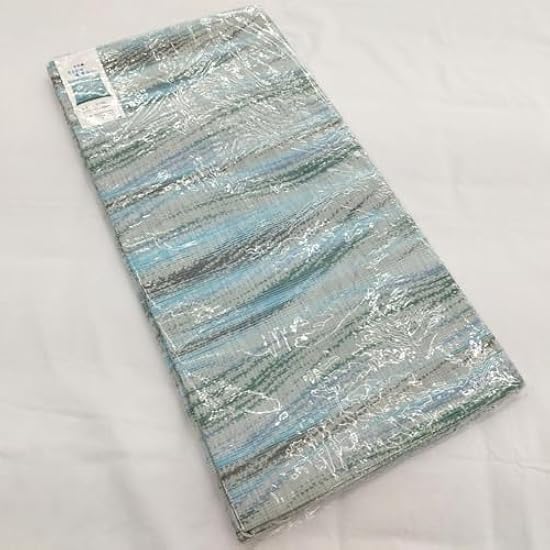 座布団カバー 5枚組 夏用 八端判 麻混 ブルー 国産ー