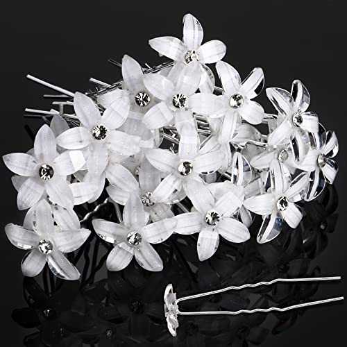 Épingles à cheveux fleur blanche fille mariée demoiselle d'honneur accessoires en U