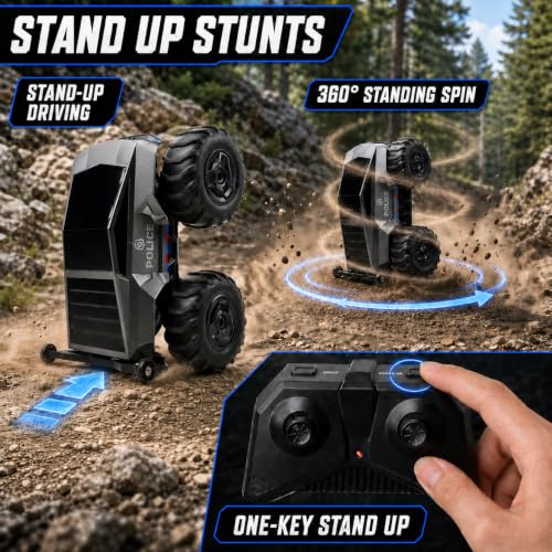 FLYING STAR 1:16 RC Truck Remote Control Car with 2 Batteries, 4WD Waterproof Amphibious Car Boat for Pool Beach Snow, All-Terrain Monster Truck, 2.4GHz Toy Truck for Boys & Kids Ages 6+ Gift Present — view 4