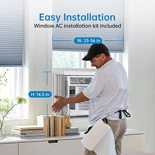 Acekool 6000 Btu Smart Air Conditioner Window Unit, 110-115V Window Ac Unit With Remote/App Control And Dehumidify Function, Energy Savings, Quiet Operation, Cools 250 Sq.ft #TOP3