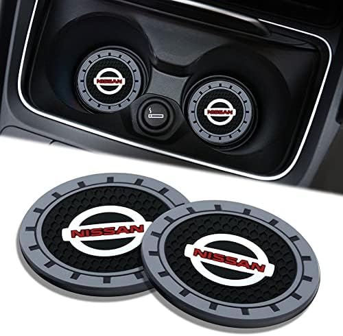 2 Piece Car Cup Holder for Nissan Altima Rogue Murano Maxiam Kicks Frontier Pathfinder Coaster Waterproof, Universal Silicone Cup Holder Coaster Interior Accessories