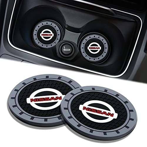 2 Piece Car Cup Holder Insert Coasters for Nissan Altima Rogue Murano Maxiam Kicks Frontier Pathfinder, Universal Silicone Cup Holder Interior Accessories for Car
