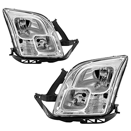 VIPMOTOZ Chrome Bezel OE-Style Headlight Headlamp Assembly For 2006-2009 Ford Fusion, Driver & Passenger Side
