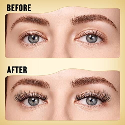 320Pcs Individual Lashes QUEWEL Cluster Lashes 40D D Curl MIX12-18mm Individual Lash Extension Lash Clusters DIY Eyelash Extensions For Home Use (40D 0.07D MIX12-18mm) - Image 3