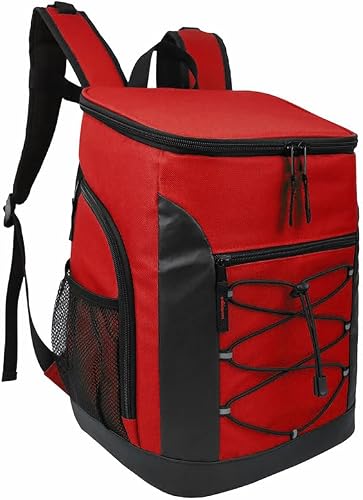 28L Insulated Camping Cooling Backpack Cooler Backpack (Red)