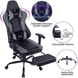 VON RACER Massage Gaming Chair - High Back Racing PC Computer Desk Office