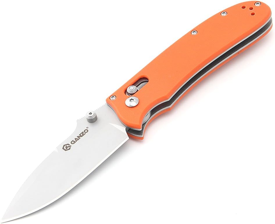Ganzo G704 440C Axis Lock Pocket Folding Knife (Orange)
