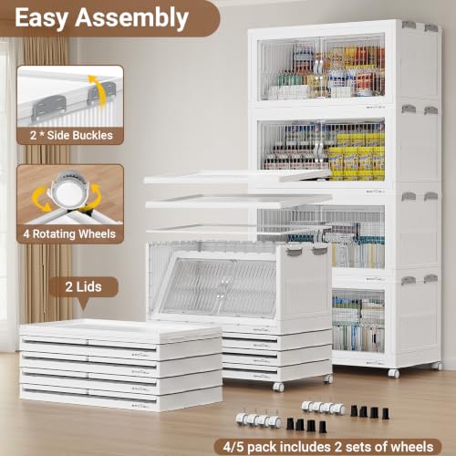 Image of BROVIEW 600Qt Stackable Storage Bins with Lid for Home Dorm, 3Pack White