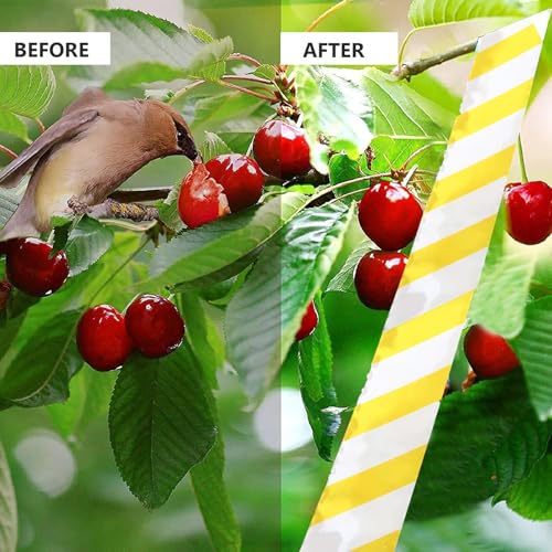 Cinta reflectante para ahuyentar pájaros ligera de poliéster para cercas y árboles en jardín 4