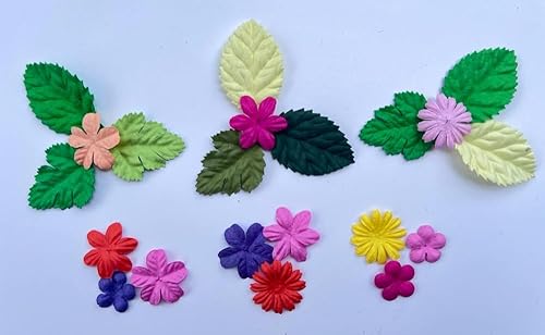 Vista 10 de Hecho a mano, 100 piezas de parches de flores de estallido de estrellas, 1.142 x 1.142 in, flores de papel de morera, álbumes de recortes, boda