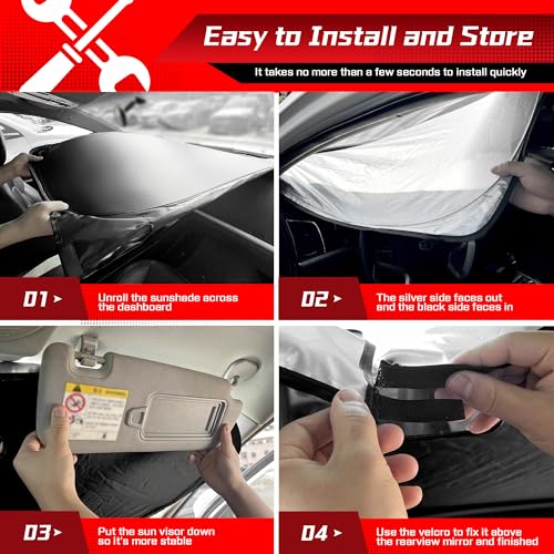 ARISMOTOR Windshield Sun Shade for Mazda CX5 2017-2025 2026, Custom Fit Foldable Front Window Sunshade Sun Visor Protector, Block UV Rays Keep Your Car Cooler by ARISMOTOR - Image 6