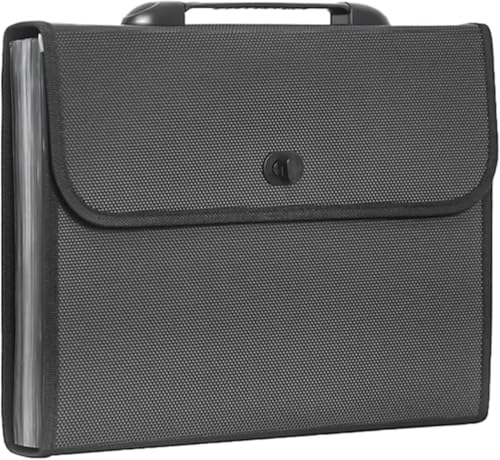 Conutooファイルボックス ファイルバッグ ラベル付き 大容量 クリップ 領収書 整理 整理収納 防水 事務用品 教室 (26ポケット,ブラック)