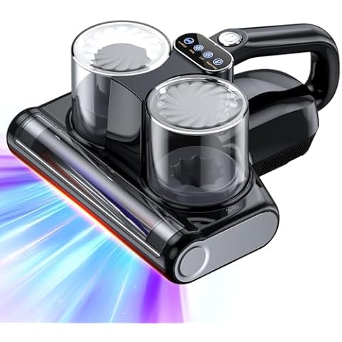 JPHYLL Mattress Vacuum Bed Vacuum Cleaner with UV 16Kpa Suction & 253.7nm UV-C Light & HEPA Filter & Heating & Ultrasonic Quintuple Tech, 30000 RPM/Min Brushroll Rotation Widened Suction Port Cover