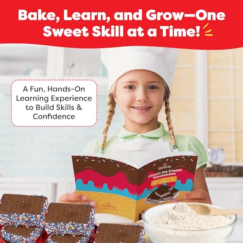 Baketivity Classic Ice Cream Sandwiches Kids Baking Kit - Cooking Kit for Kids with Premeasured Ingredients STEM Recipe Book and Lessons - Great Gift for Girls and Boys Ages 6-12 - Thumbnail 5