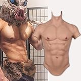 disfraz hombre musculoso 【Buena calidad】 Músculo pseudo-pectoral de silicona líquida de grado alimenticio, alta elasticidad, piel suave, tacto realista, vestido de pseudo-madre, accesorios de rendimiento, músculos masculinos variantes portátiles, sin reflejos, sin decoloración, sin aceite.