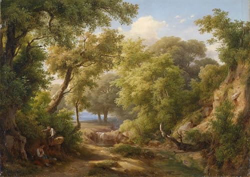 Oeuvre d'impression murale Károly Markó Waldpartie toile de qualité