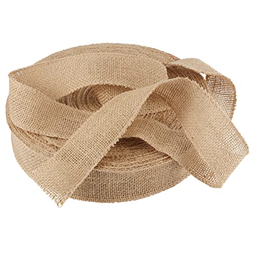 KOHAND 2 Inch x 54 Yards Natural Burlap Craft Ribbon Wrap Burlap Fabric Ribbon Roll, for Homemade DIY Projects Wedding Event Party Decoration by KOHAND - Used condition - Image 5