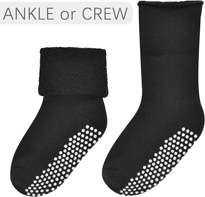 Baby Kids Unisex Socks with Grips,Winter Terry Thick Warm Socks (Pack of 4) (1-2 Years) 3