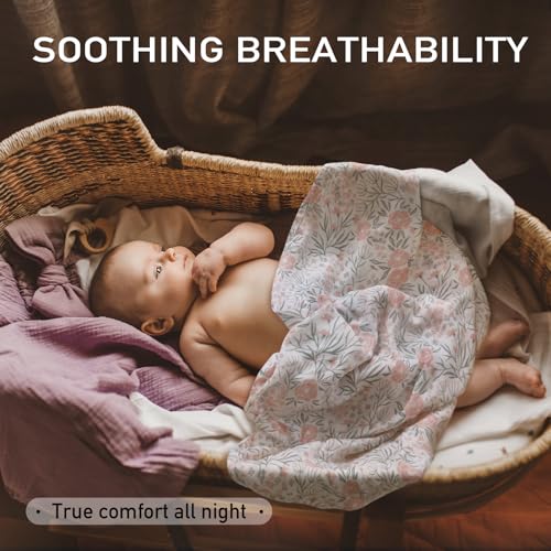 Image of Muslin Baby Burp Cloths, Large 27 x 27 Inches Burping Cloths for Newborn Girls Boys, 6 Pack Baby Burp Rags Towel and Washcloths for Infant (Gentle Colors)