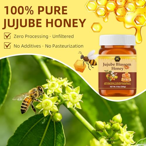 Miel cruda sin filtrar de flor de azufaifo 500g miniatura 3